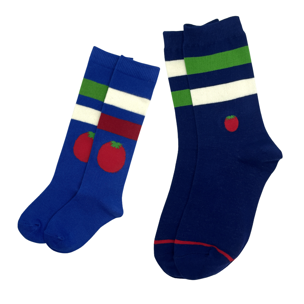 Family Socks - Tomato (Blue)